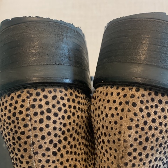 EUC Chunky Leather bootie BROWN & LEOPARD US 8 EU 39 - Picture 13 of 14